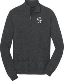 Men's 1/2 Zip Sweater, Charcoal Heather